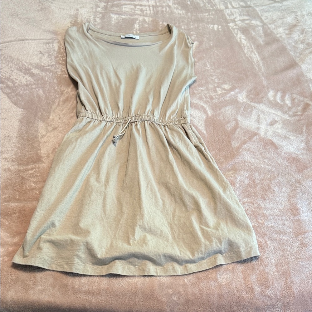 Casual Tan Sleeveless Dress